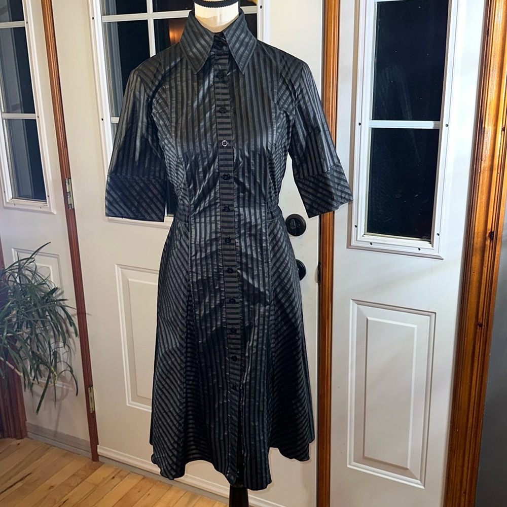 M Siamo Vintage Striped Shirt Dress
